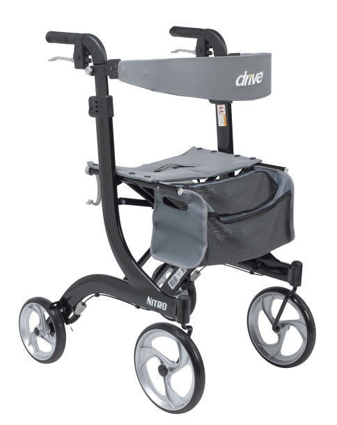 Nitro Aluminum Rollator, Tall Height, 10" Casters